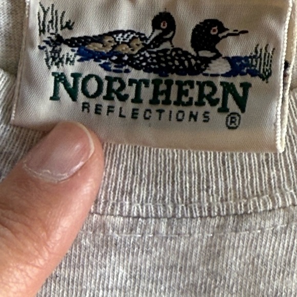 Northern Reflextion Vintage 90s Y2K Grey Floral Graphic Cropped Tee, size Medium - Picture 8 of 11